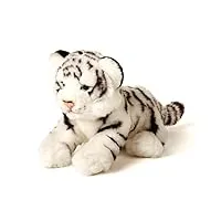 uni-toys - bébé tigre blanc assis – 20 cm (hauteur) – peluche sauvage – doudou