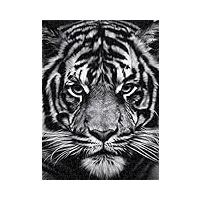 puzzle adulte 5000 pièces tigre noir et blanc difficile jouet éducatif anti-stress pour adultes et enfants