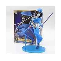 reozign figurines one piece, luffy zoro nami sanji tony chopper usopp franky brook figurines statue 20e anniversaire one piece anime bleu couleur pvc action figure modèle (brook)