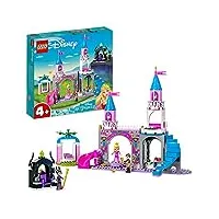 lego 43211 disney princesse le château d’aurore, jouet pour filles et garçons 4 ans, figurines belle au bois dormant, prince philippe et mini-poupée maléfique
