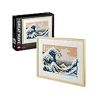lego 31208 art hokusai – la grande vague, set de décoration murale japonaise, tableau océan, loisir créatif pour adultes, intérieur diy, décor bureau - cadeau fête des mères idéal
