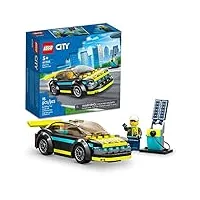 lego city electric 60383 – voiture de sport électrique pour enfants de 5 ans et plus – ensemble de voiture de course pour enfants avec mini figurine pilote de course, jouets de construction