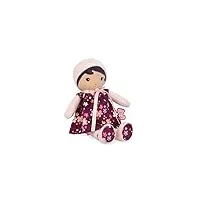 kaloo - tendresse ma 1ère poupée en tissu violette de chiffon 25 cm robe fleurie micro-velours jolie boîte cadeau et ruban personnalisable -dès la naissance, k200001