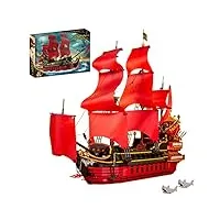lakin classique bateau pirate blocs de construction, for revenge navire pirate modèle, compatibles avec lego 4195, 3694 pièces bateau pirate jeu de construction