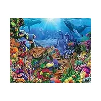 springbok puzzle de 1000 pièces tortue sous-marine – fabriqué aux États-unis – grandes pièces uniques