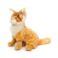 uni-toys - chat maine coon assis (marron) – 30 cm (hauteur) – peluche chat – doudou