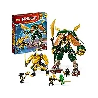 lego 71794 ninjago l'Équipe de robots des ninjas lloyd et arin, jouet de ninja pour enfants pour noël, avec 2 figurines combinables et 5 minifigurines, cadeau