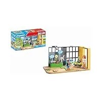 playmobil 71331 classe éducative sur l'écologie - city life - avec deux personnages, une maquette climatique, une table, quatre poubelles et un puzzle sur la protection du climat - dès 4 ans