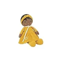 kaloo - tendresse - ma 1ère poupée en tissu naomie - poupée de chiffon 25 cm - robe jaune - jolie boite cadeau et ruban personnalisable - dès la naissance, k200008