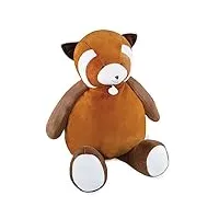 doudou et compagnie - peluche géante panda roux - marron - 100 cm taille xxl - très grande peluche - idée cadeau naissance pour enfants filles et garçons - collection unicef - dc4065