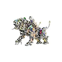 sundaya puzzle 3d en metal, kit de maquette de puzzle en métal 3d, 700+pièces modèle mécanique de tigre avec lumières cadeaux pour adultes et enfants