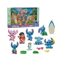 stitch disney, coffret 13 pièces , avec 7 figurines, et 6 accessoires, jouets pour enfants à partir de 3 ans, giochi preziosi, ttc00