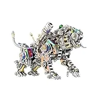 amhuui puzzle en métal 3d, modèle mécanique de tigre steampunk 700 pièces, kit de modèle assemblé en métal bricolage, kits de modèles d'animaux, ornement de table en métal, pour enfants adultes