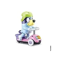vtech - bluey, trotti-bluey interactive, chien interactif sur trottinette, figurine animée 27 cm, jouet Électronique sons et lumières, cadeau enfant de 3 ans à 7 ans - contenu en français