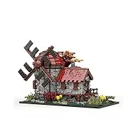 redbmx jeu de construction, ensemble de blocs de construction, moc-58912 moulin À vent médiéval, jouets de construction, 1941 pièces, compatible avec lego