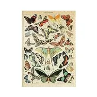 papillons - des papillons pour tous, affiche d'art vintage, adolphe millot - premium 1000 pièces puzzle - collection spéciale mypuzzle de havana puzzle company