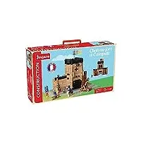 jeujura - château fort et catapulte - 20 pièces - jeux de construction dans sa valise en carton - a partir de 5 ans - agilité - créativité - manipulation - catalogue fourni - 8028