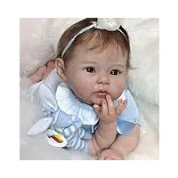 poupée reborn bébé fille realiste silicone nouveau-né baby vrai poupon reborn dolls toddlers enfant yeux ouvre 20 pouces faites à la main ressemblant à un vrai bébé