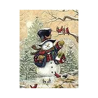 bonhomme de neige et oiseau de noël - puzzle en bois 4000 pièces - idées cadeaux créatives pour adolescents et adultes