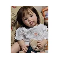 anano reborn poupée fille 60cm grand bébé reborn fille qui ont l'air réel nouveau né souple en silicone vinyle réaliste doux yeux ouverts renaître poupée fille