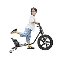 kart à pédale pour enfant avec 2 roues universelles - véhicule à pédales - vélo à trois roues - pour enfants jusqu'à 220,46 kg - jouet pour enfants pour garçons et filles à partir de 6 ans (noir