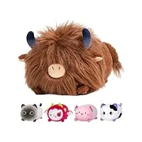 mewaii jolie vache des highlands en peluche, jouet en peluche kawaii en forme de vache des highlands, cadeau d'anniversaire doux pour filles (40,6 cm)