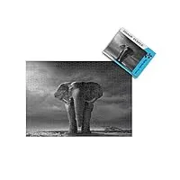 puzzle 2000 pièces pour adultes - puzzle adulte photo d'éléphant en noir et blanc - puzzle 2000 pièces adultes - loisir créatif pour adultes - puzzle adultes - puzzle 70x100cm