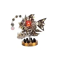 metalkitor casse-tête 3d en métal pour adultes, kit de modèle de poisson-pêcheur – ornement steampunk à faire soi-même – puzzle de montage – décoration de chambre parfaite et choix de cadeau (700