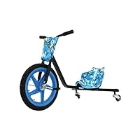 kart à pédale à 360° - véhicule pour enfants - voiture à pédale avec siège réglable - jouet pour garçons et filles - vélo à trois roues (bleu camouflage)