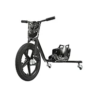 kart à pédale à 360° - véhicule pour enfants - jouet pour enfants - avec siège réglable - jouet pour garçons et filles - tricycle à pédales - vélo à trois roues (flash noir)