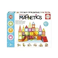 educa magnetics | jeu éducatif de construction 3d magnétique avec 61 pièces pour enfants, construit des figures géométriques en développant la créativité et l'imagination. À partir de 3 ans (20024)