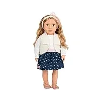 our generation poupée de 46 cm - yeux bruns & cheveux blonds - vêtements de poupée & jupe à pois - jeu de rôle - jouet pour enfants à partir de 3 ans - julie-marie