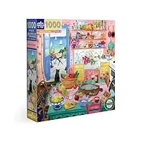 eeboo- pink kitchen adulte carton recyclé-puzzle 1000 pièces la cuisine rose-pztpnk
