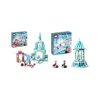 lego disney princess le château de glace d’elsa, jouet de princesse la reine des neiges, 2 figurines & 43218 disney princesse le manège magique d’anna et elsa, jouet inspiré du château de la reine