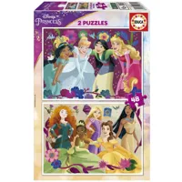 puzzles 2x48 piã¨ces : princesses disney