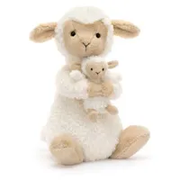 peluche cuddlecopia maman et bébé mouton (24 cm)