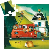 puzzle silhouettes le camion de pompier (16 pièces)