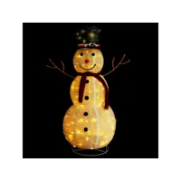 vidaxl figurine de bonhomme de neige de noël à led tissu 120 cm