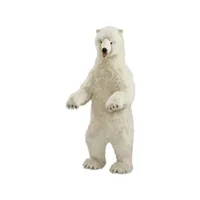 hansa peluche geante ours polaire dresse 150 cm h et 65 cm l 3650