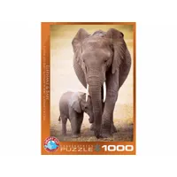 puzzle 1000 pièces : éléphant et bébé