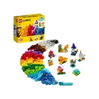 lego 4+ classic 11013 briques transparentes creatives, jeu de construction en briques incluant des animaux pour enfants lego11013