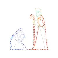 figurine de noël marie et joseph avec 264 led 40x55 et 38x100cm