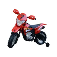 motocross électrique 35 w enfant 3 à 6 ans dim. 109l x 52,5l x 70,5h cm roulettes amovibles rouge