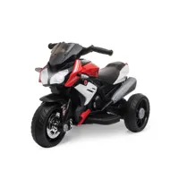 moto électrique pour enfants 3 roues 6 v 3 km/h effets lumineux et sonores rouge