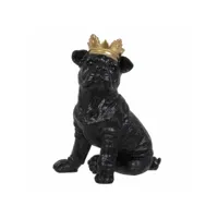 figurine décorative noir doré chien 15,5 x 18,4 x 25,5 cm