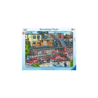 puzzle cadre 30-48 p - les pompiers sur la voie ferrée rav05093