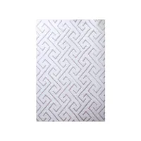 tapis peluche doux à relief labyrinthe - blanc et base rose 120x170cm vision1201705121rose