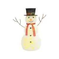 figurine de bonhomme de neige de noël à led tissu 90 cm