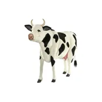 hansa peluche geante vache noire et blanche 92cmh 122cml 6018