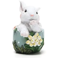 figurine de collection generique figurine en résine de lapin de pâques fongwan décorations de printemps pour la maison-vert